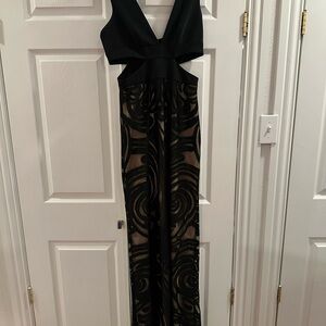 BCBGMaxAzria Black V-Neck Jumpsuit